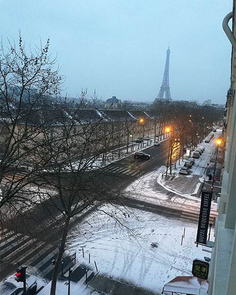 Sfilata di moda Parigi riscaldamento per sedute ospiti in esterno
