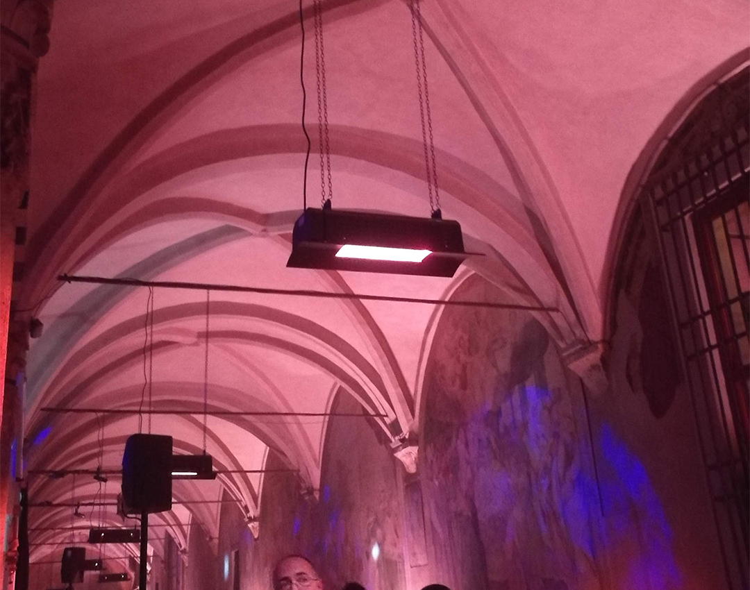 riscaldamento evento di moda con lampada infrarossi